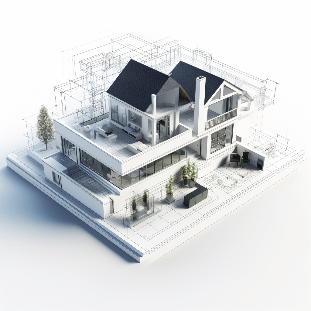 A-half-completed-and-half-wireframe-double-story-home-min